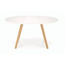 Стол обеденный HALMAR RUBEN белый матовый/натуральный 102-142/102